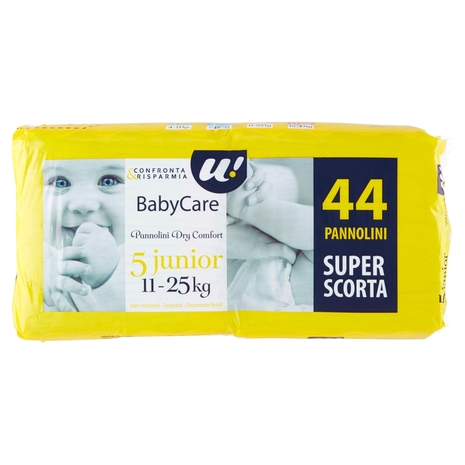 44 PANNOLINI BABY CARE JUNIOR DRY COMFORT 11-25 KG  U! Confronta & Risparmia